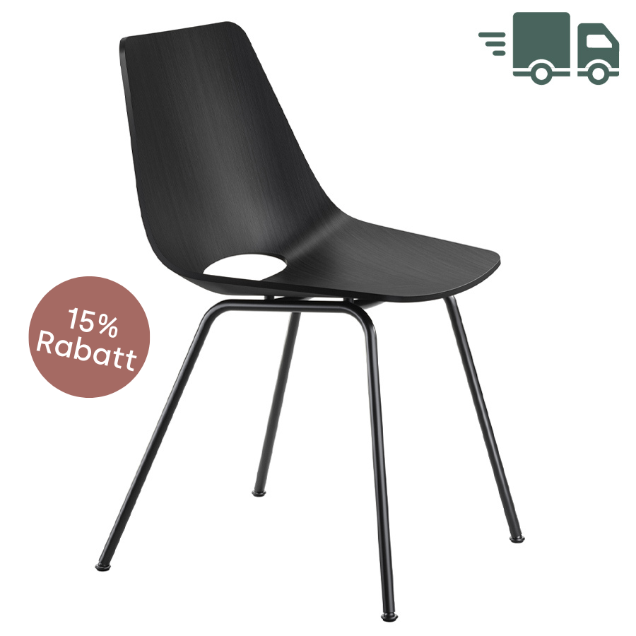 THONET S 661 Stahlrohrstuhl Edelholz Eiche schwarz - Gestell schwarz
