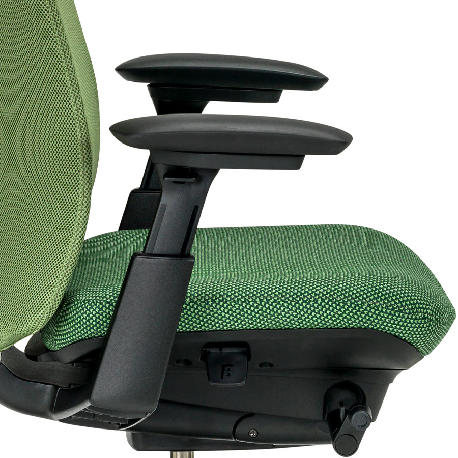 HAWORTH Fern Bürodrehstuhl grün mit Netzrücken - Detail Seite