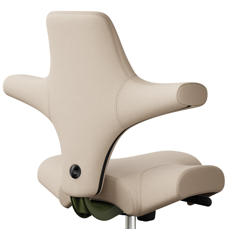 HAG CAPISCO 8106 Stoff Select hellbeige mit Sattelsitz - Gestell Moss Grey Beispielbild