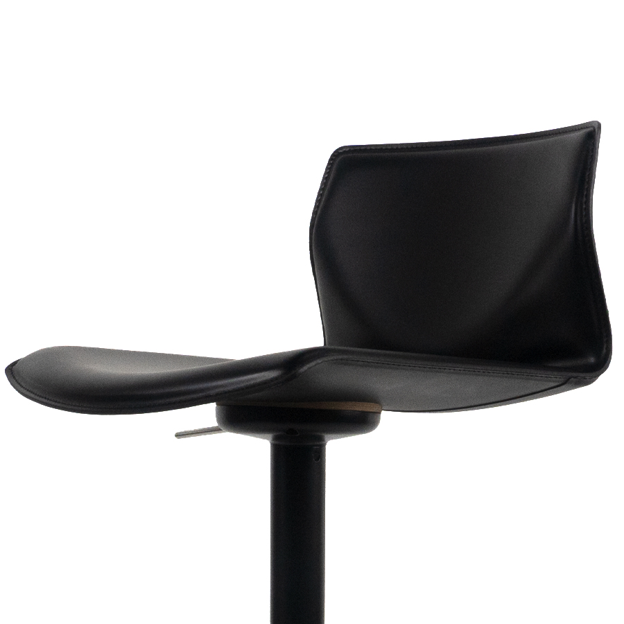 lapalma KAI Barhocker Sitzschale aus Leder schwarz