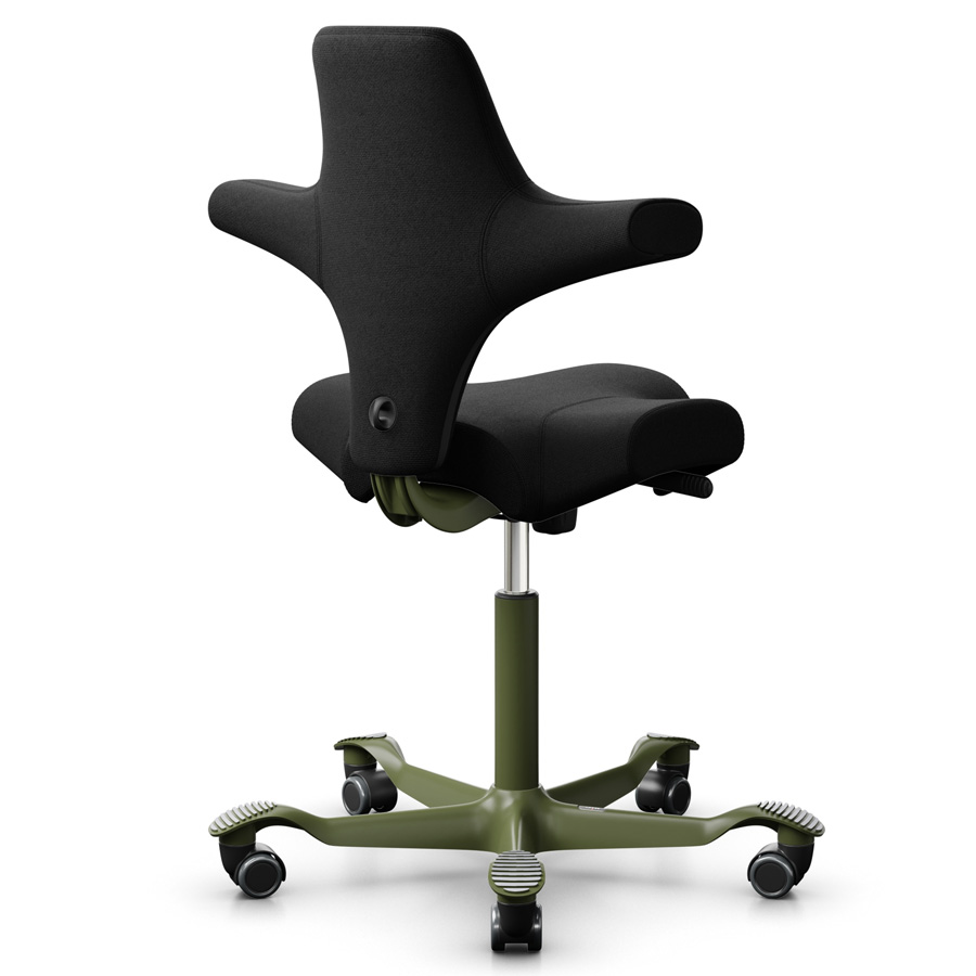 HAG Capisco 8106 Stoff Cura schwarz mit Gestell moss grey