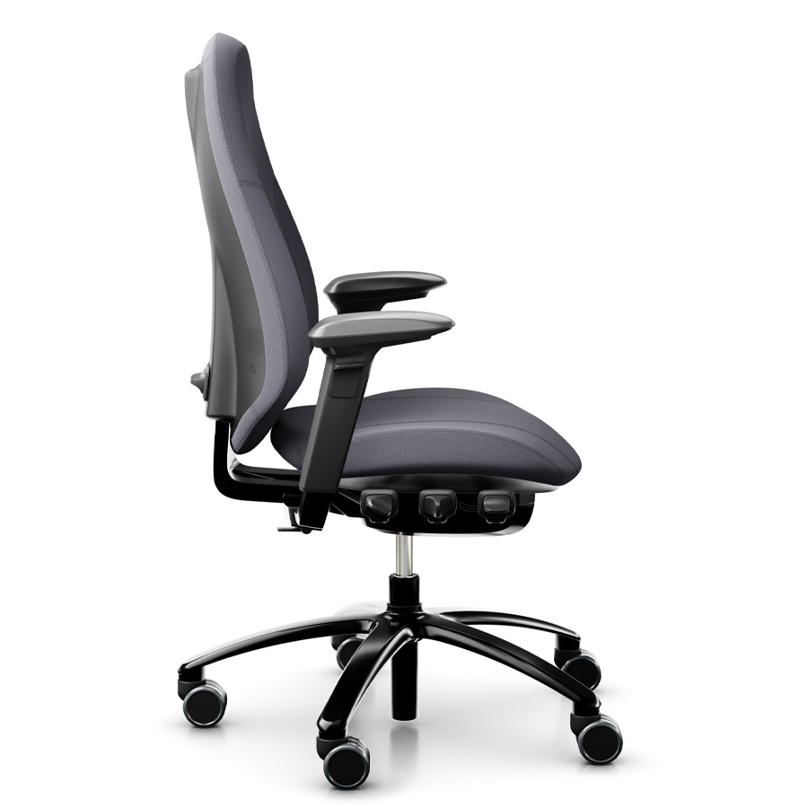 RH Mereo 300 black hohe Rückenlehne und Armlehnen - Seitenansicht