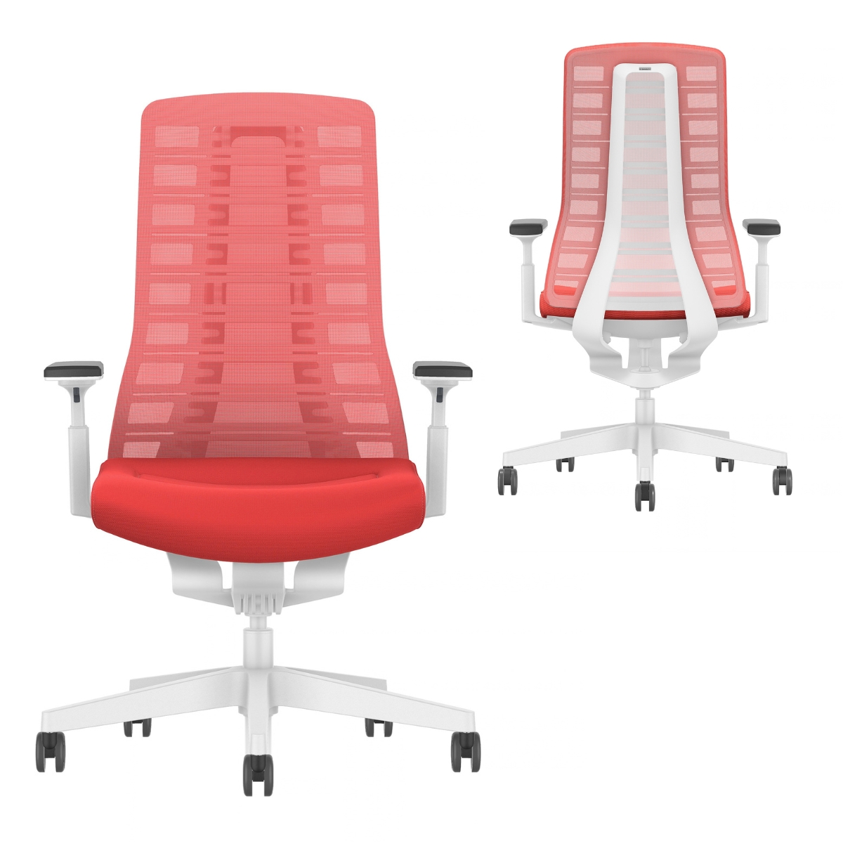 Interstuhl Pure weiß Sitz und Rücken Rot
