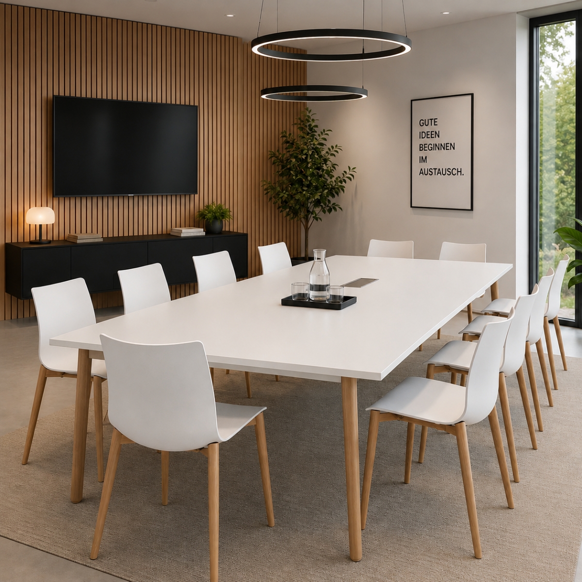 Arper Catifa 46 0355 Konferenzsituation Tisch weiss