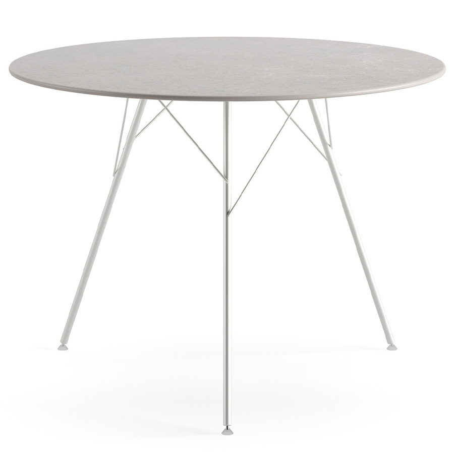 Arper Leaf 1816 Gartentisch mit Gestell Weiß