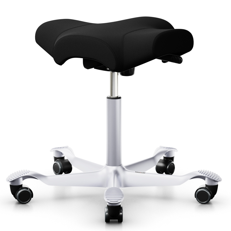 HAG Capisco 8105 Hocker Sattelhocker schwarz silber seitlich