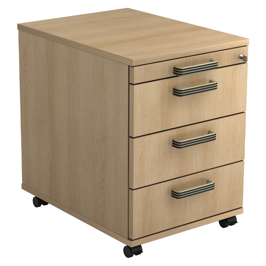 RWH Rollcontainer ROCK Eiche hell - Streifengriff Kunststoff