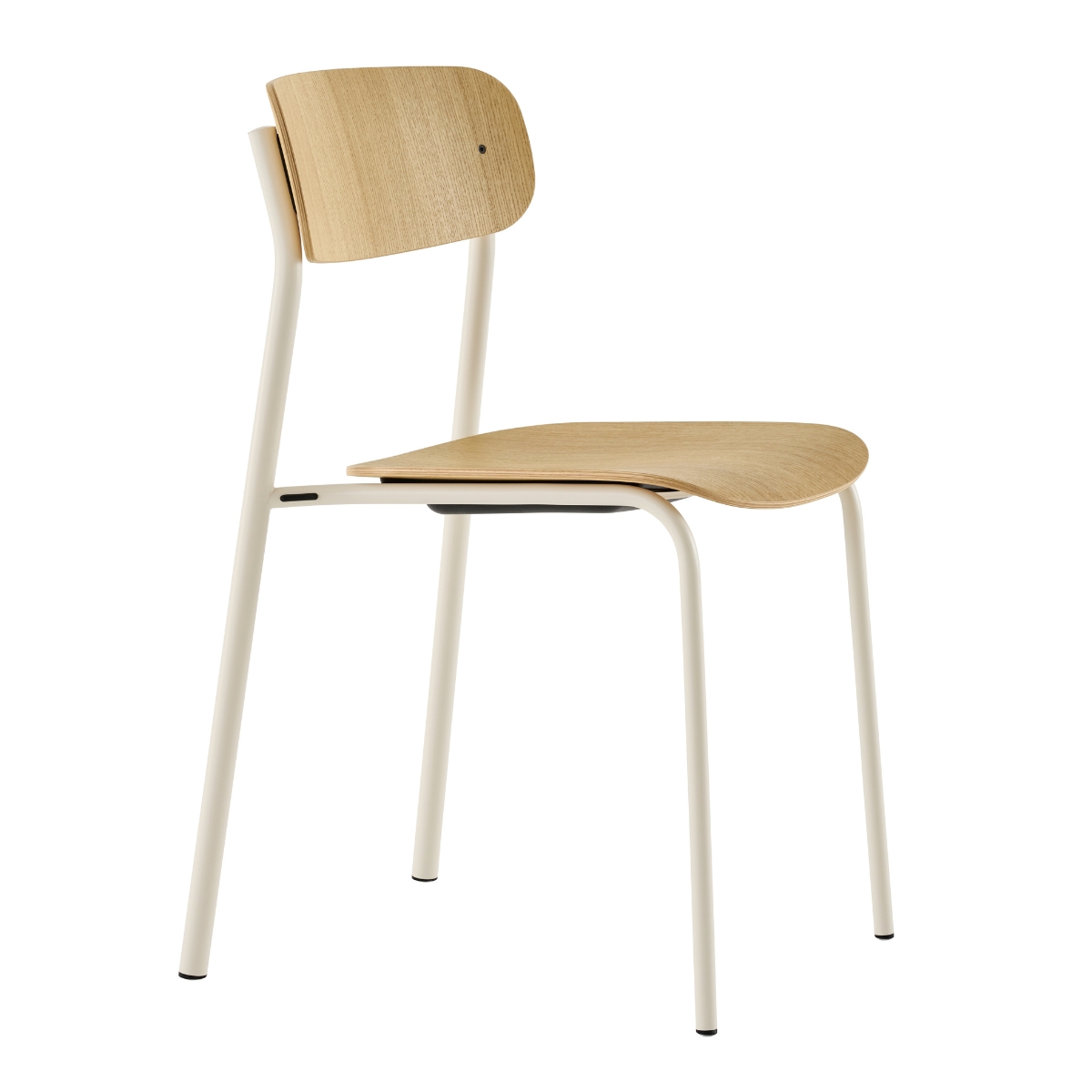 THONET S 243 Stahlrohrstuhl | Eiche klar lackiert | Gestell perlweiß