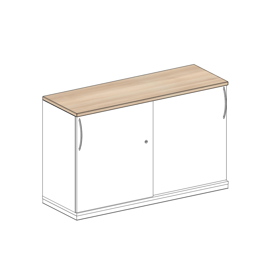 König + Neurath Acta Schiebetürenschrank 2 OH 120x42x75 cm