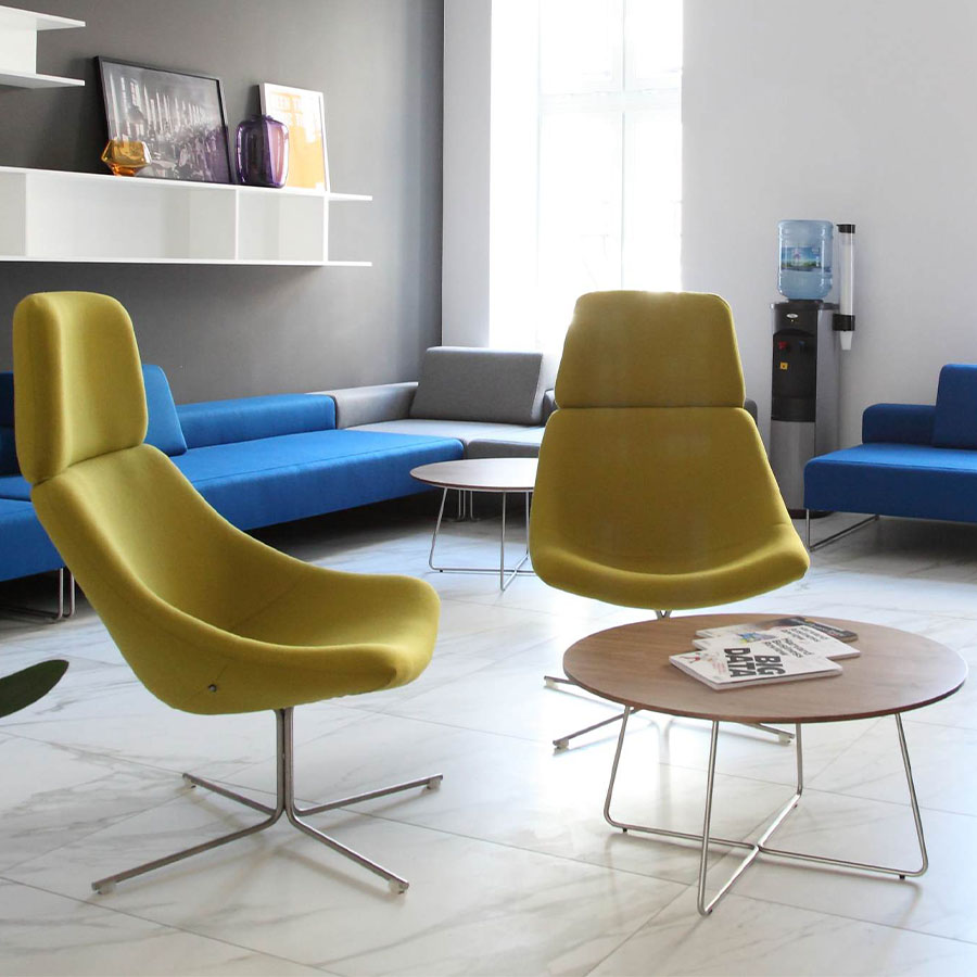 Noti Mishell Beistelltisch mit Kufengestell Tischplatte Eiche natur, Kufengestell Edelstahl