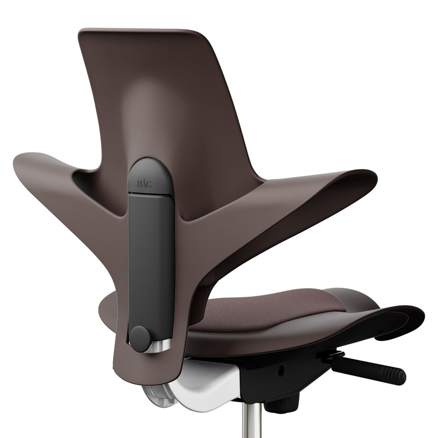HAG CAPISCO PULS 8010 braun mit Stoff Select chestnut - Gestell weiß - Nahaufnahme