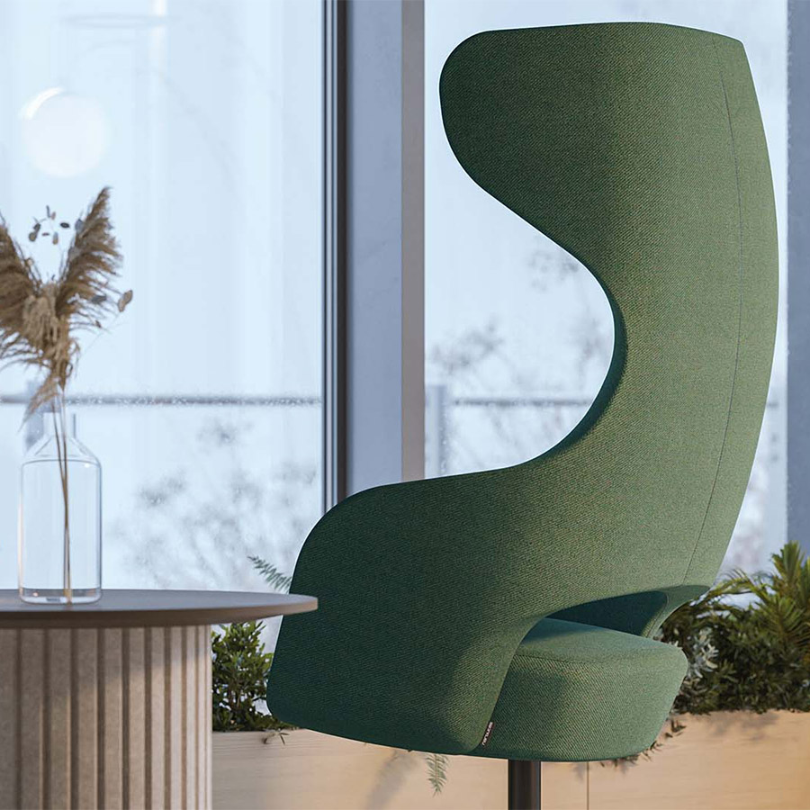 narbutas Sandie Loungesessel mit Fußkreuz in Schwarz Beispielbild