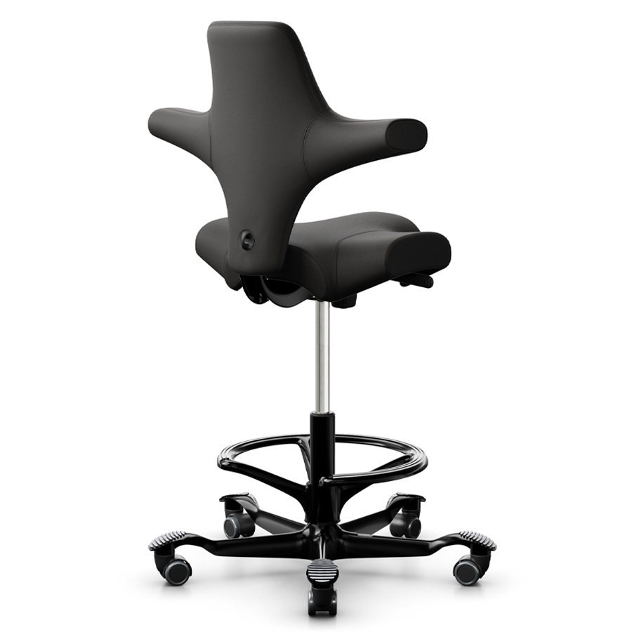 HAG CAPISCO 8106 Leder Elmosoft schwarz mit Fußkreuz und hoher Feder