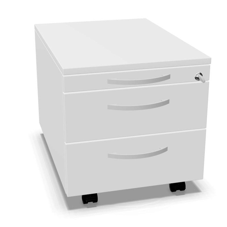 Palmberg Rollcontainer ORGA PLUS weiß mit Bogengriff chrom matt