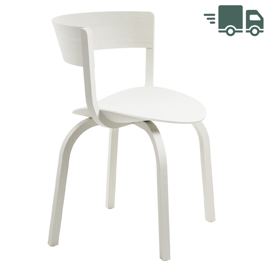 THONET 404 F Holzstuhl mit Armlehnen - Eiche weiß lasiert