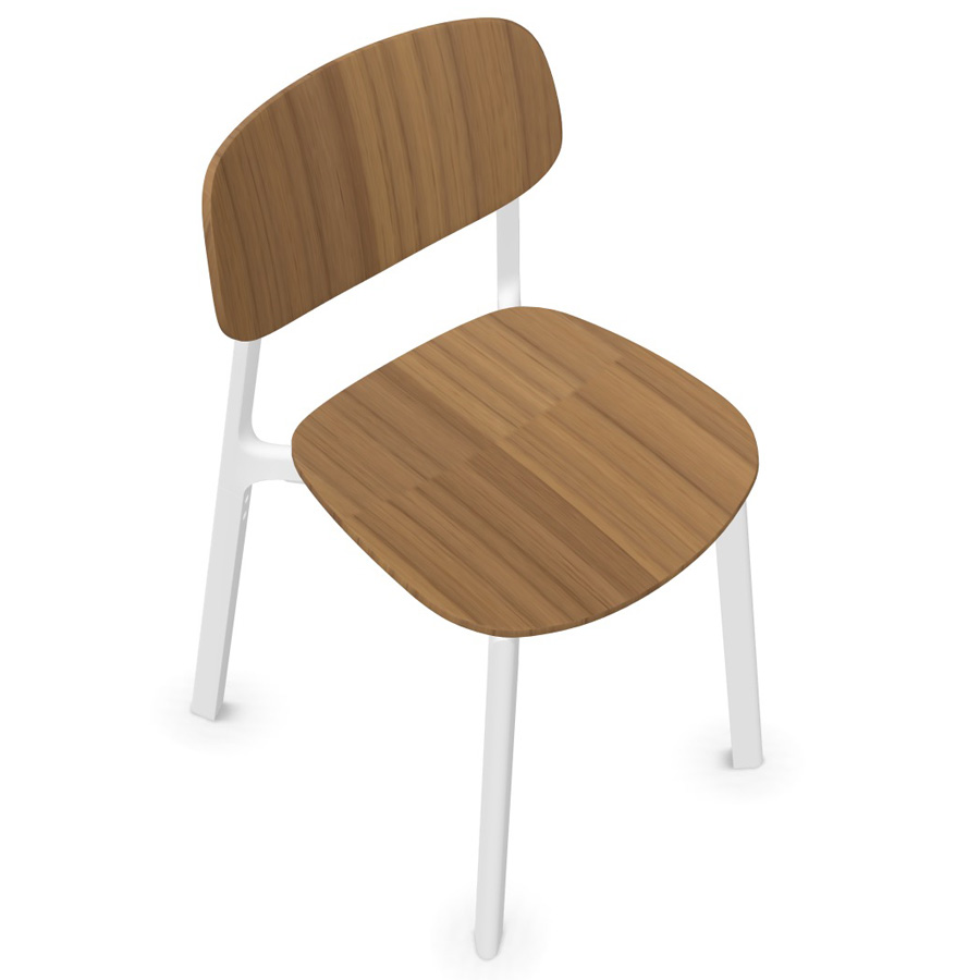 Kristalia COLANDER Stuhl Nussbaum, weißes Gestell