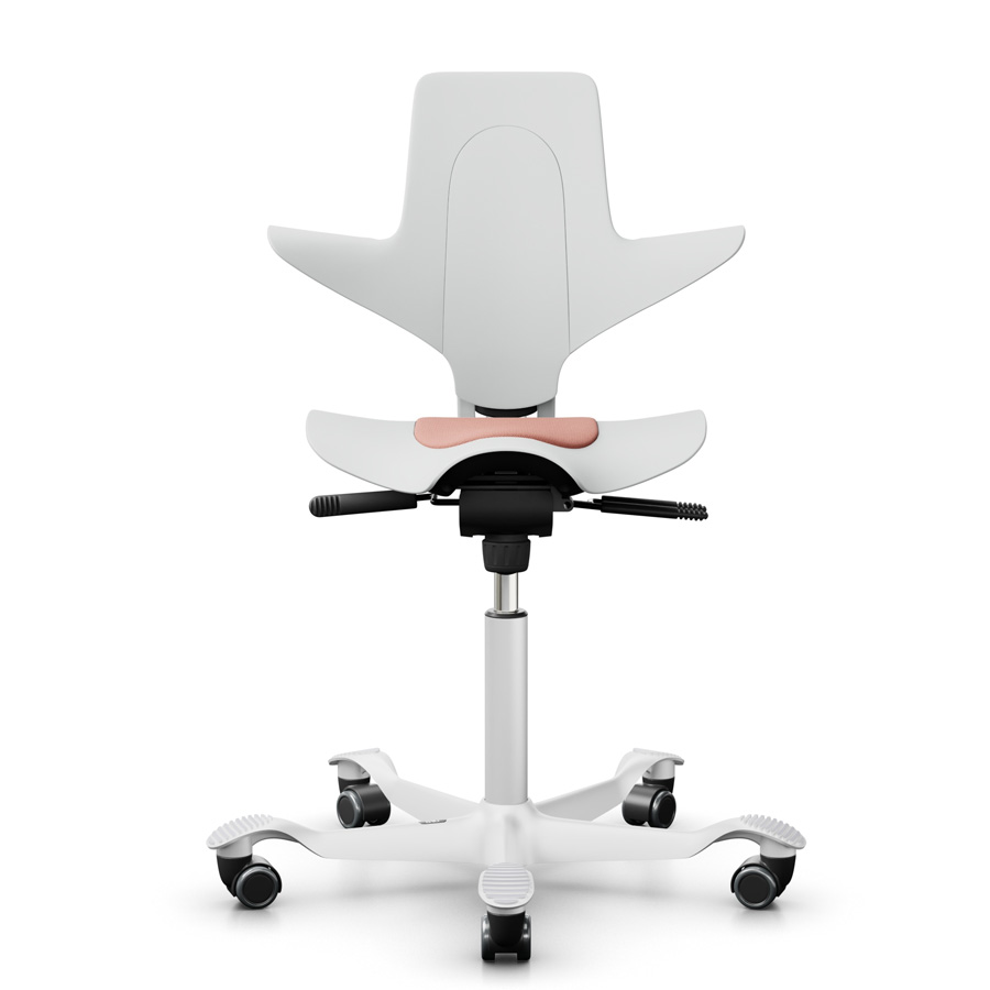 HAG Capisco PUls 8010 weiss mit Stoffeinsatz Select Rosa