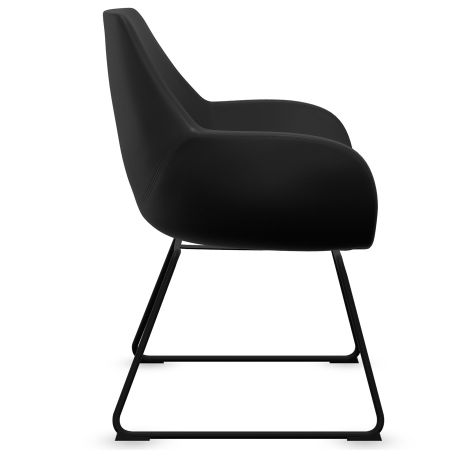 Profim FAN 10 V mit Kufen schwarz Stoffbezug schwarz Seitenansicht