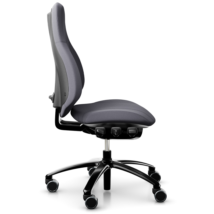 RH Mereo 220 mit hoher Rückenlehne - Stoff Xtreme hellgrau - Seitenansicht