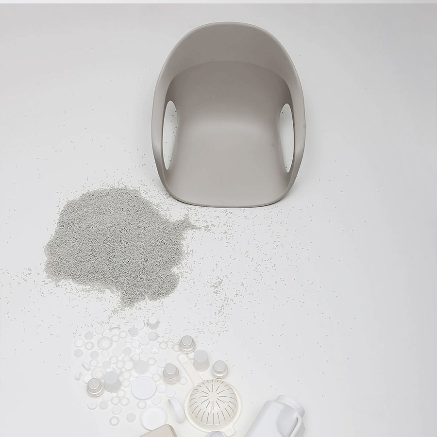 Kristalia ELEPHANTINO aus recyceltem Kunststoff - Schalenfarbe grau