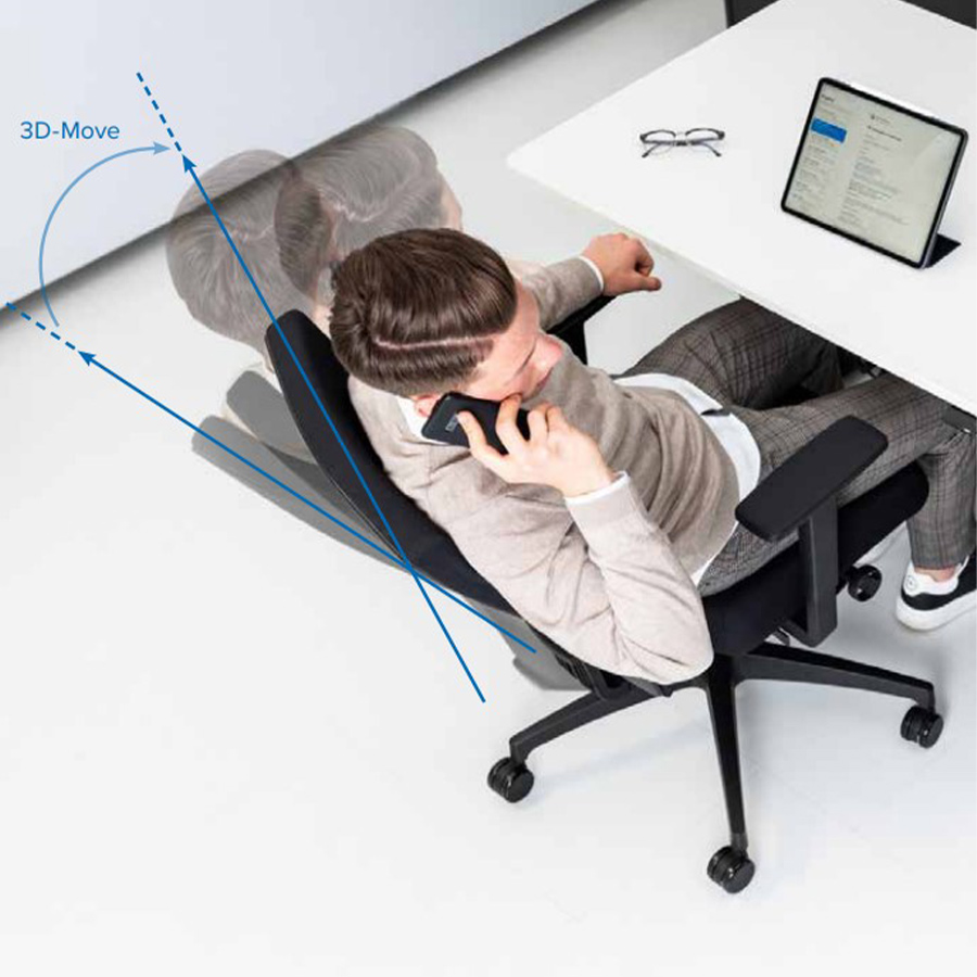 Dauphin @Just evo operator schwarz mit Polsterrückenlehne