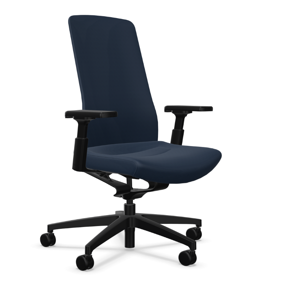 Interstuhl PUREis3 PU113 schwarz-saphirblau - 3D Armlehnen