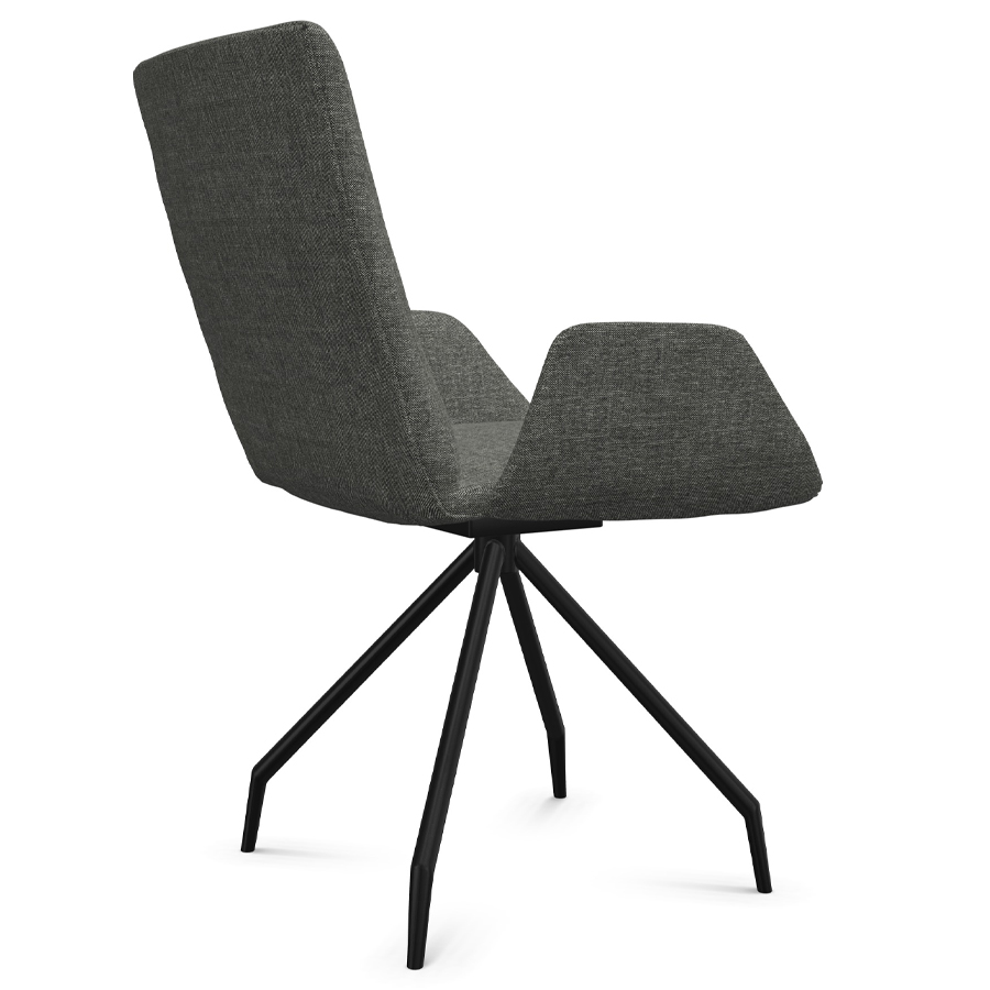 W. Schillig Stuhl mit Armlehnen u. Drehkreuz - seitlich von hinten