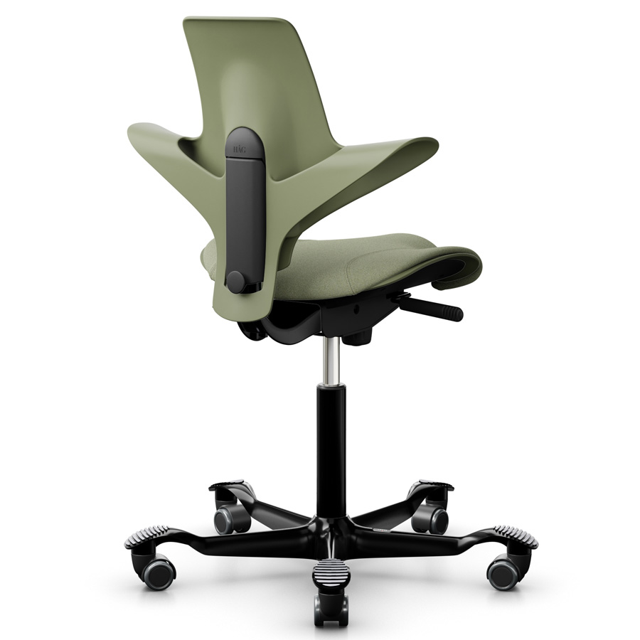 HAG Capisco Puls 8020 Moss grün mit Gestell schwarz Bezug Capture grüngrau