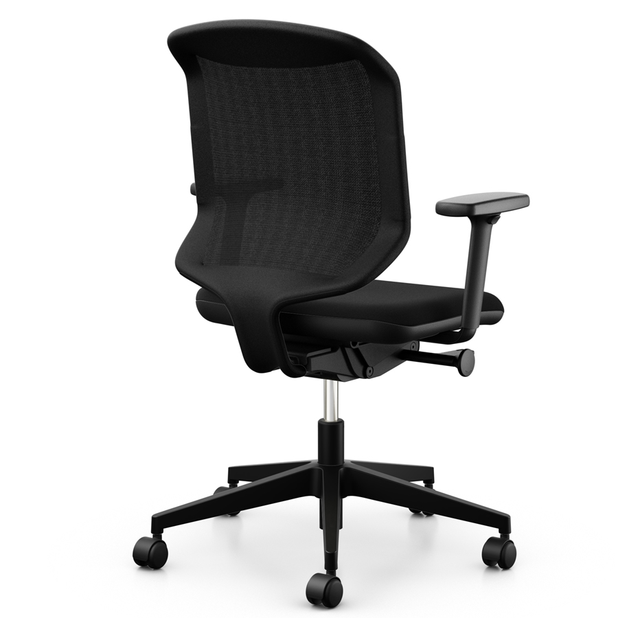 Giroflex 434-3019 schwarz mit Kunststoff-Fußkreuz - Rückansicht