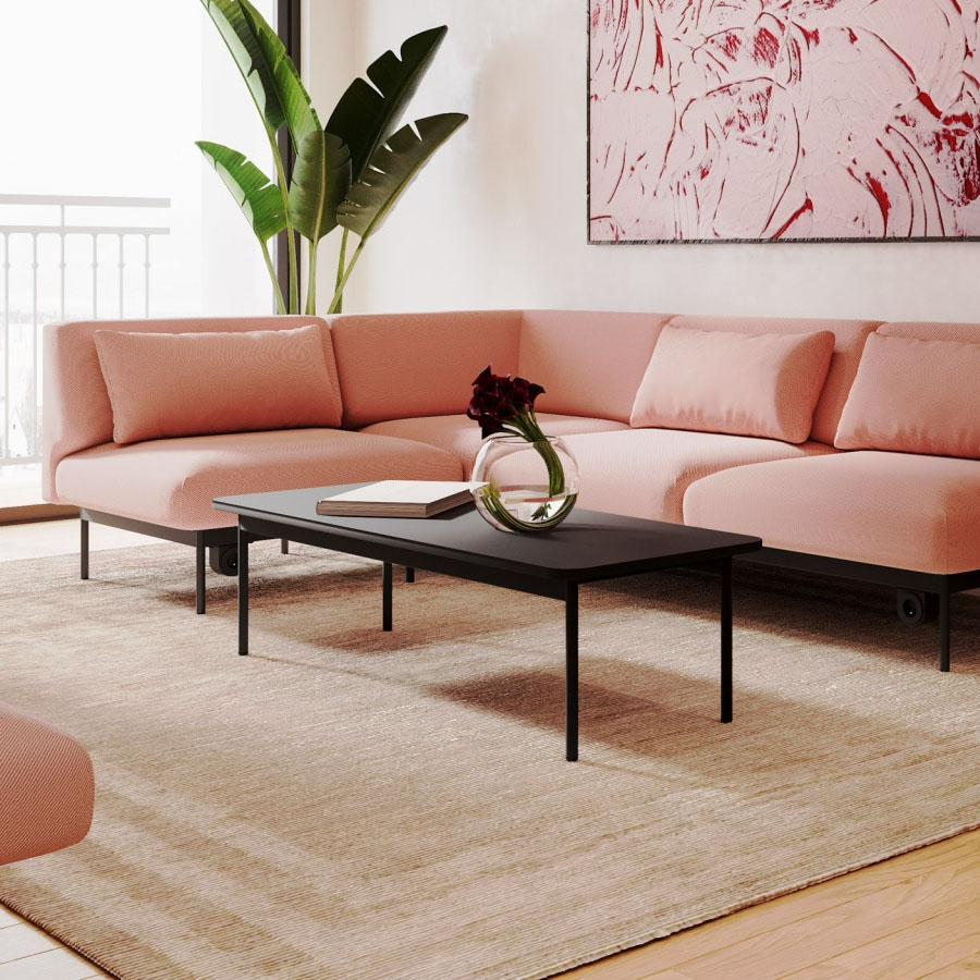 Bejot Fora FR TB13 Beistelltisch Tischplatte U999 schwarz, Gestell schwarz