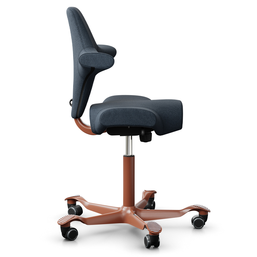 HAG CAPISCO 8106 Stoff Cura dunkelblau mit Sattelsitz - Gestell Blush rose - Seite