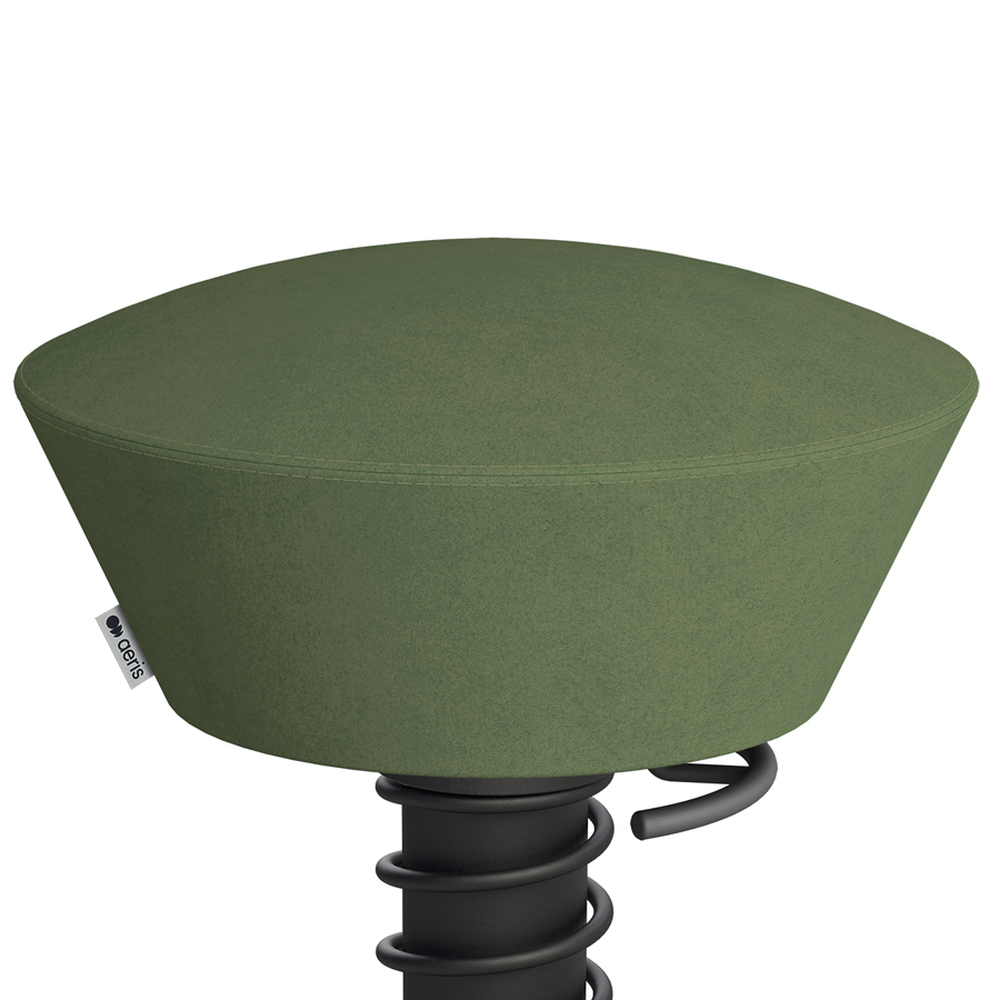 Aeris Swopper Mikrofaser grün mit Rollen - Gestell schwarz - Nahaufnahme