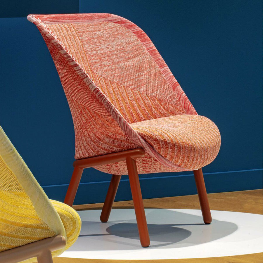 Haworth Cardigan Lounge | Strick rot | Gestell rostrot