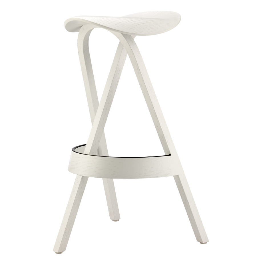 THONET 404 H Holzbarhocker - Eiche weiß lasiert