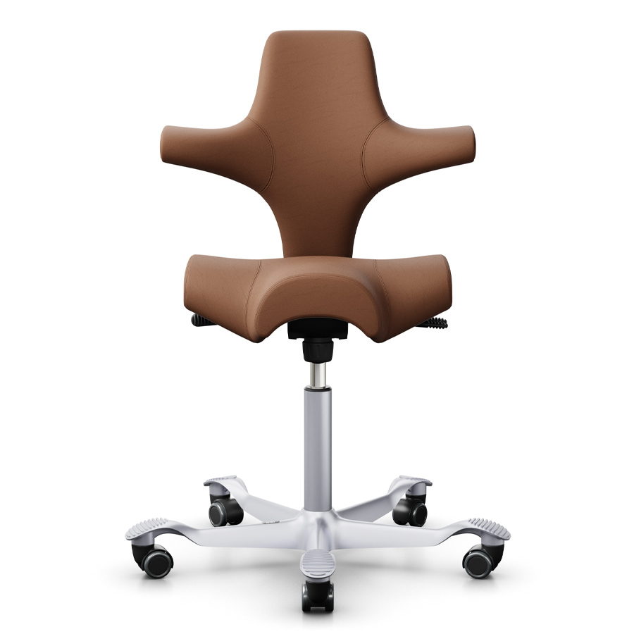 HAG CAPISCO 8106 Leder Elmosoft Cognac - Gestell silber - Frontansicht