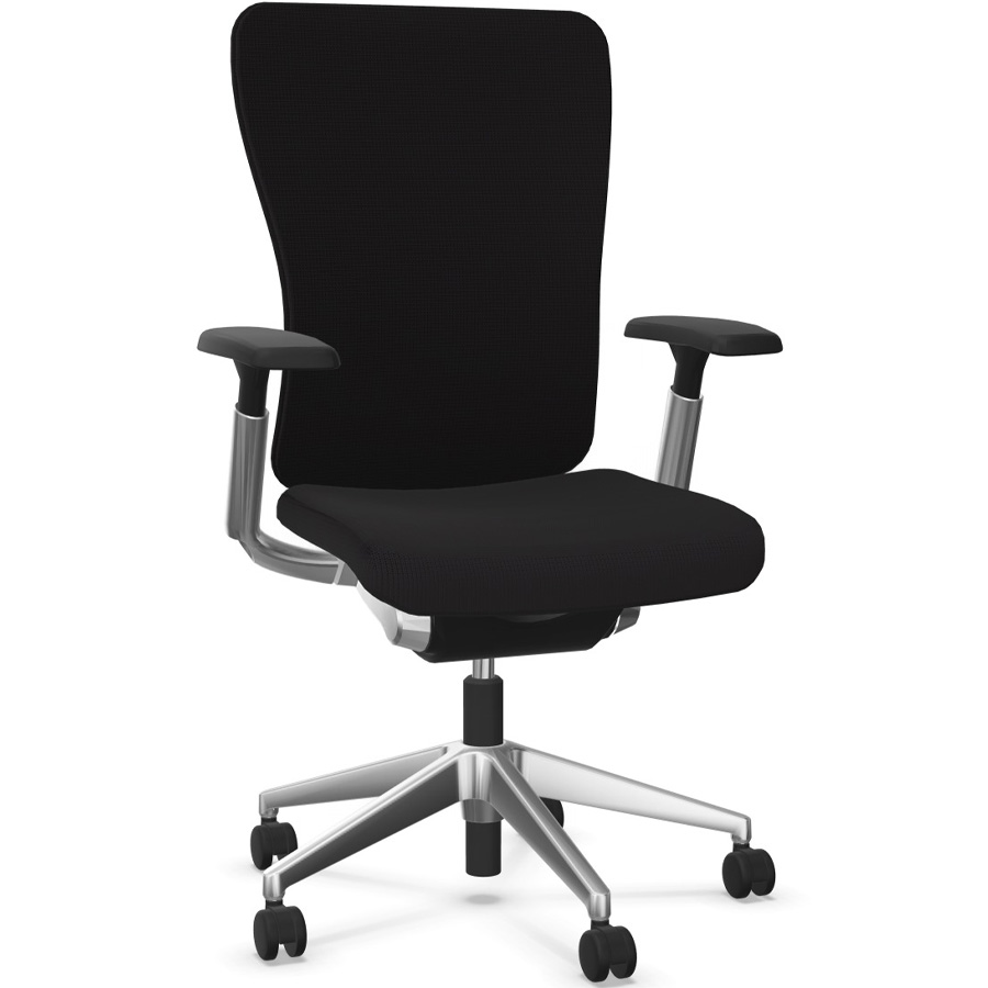 HAWORTH Zody (Comforto 89) Bürodrehstuhl schwarz mit Polsterrücken und Alugestell