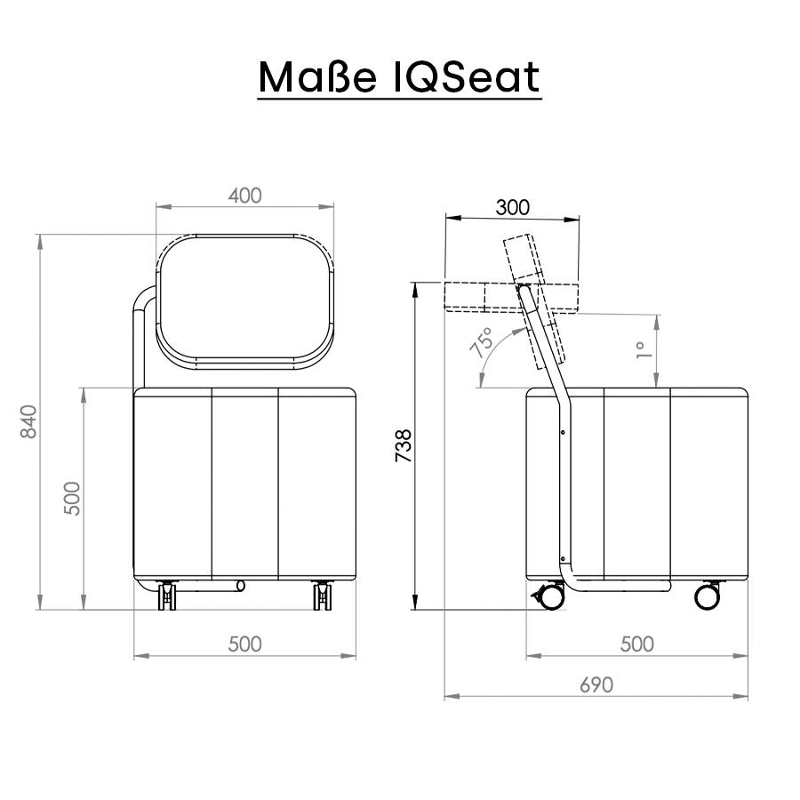 Maße IQSeat Hocker