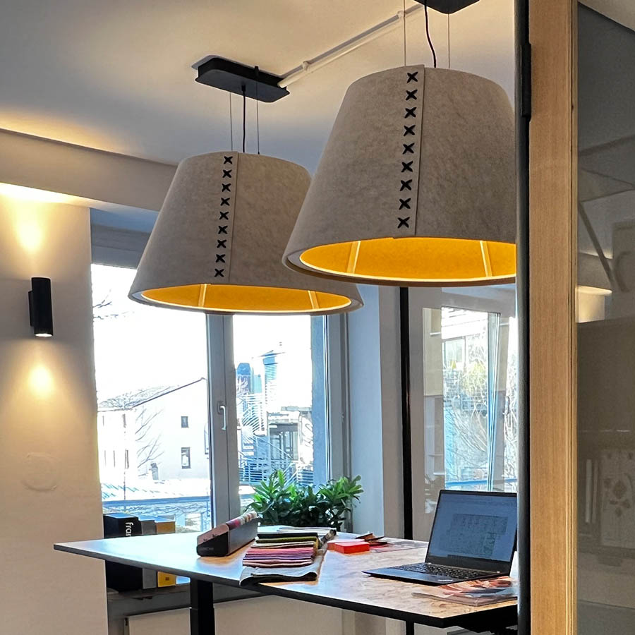 BuzziSpace BuzziShape - Größe M - Außen BuzziFelt Offwhite 63, Innen BuzziFabric Mustard 63