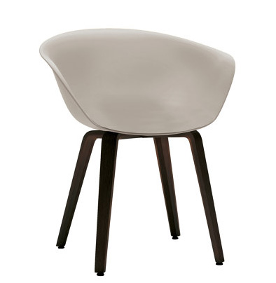 Arper DUNA 02 4203 Esszimmerstuhl mit Holzbeinen - Schale taubengrau - Gestell wenge