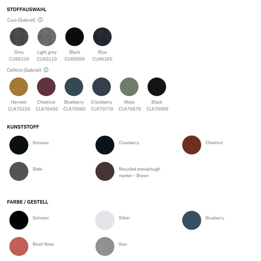 Farbübersicht HAG Celi