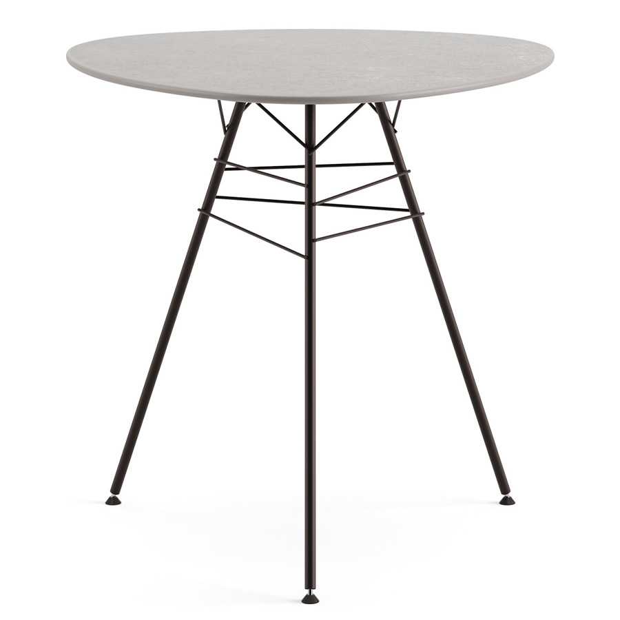 Arper Leaf 1830 Gartentisch | Platte weiß | Gestell mokka