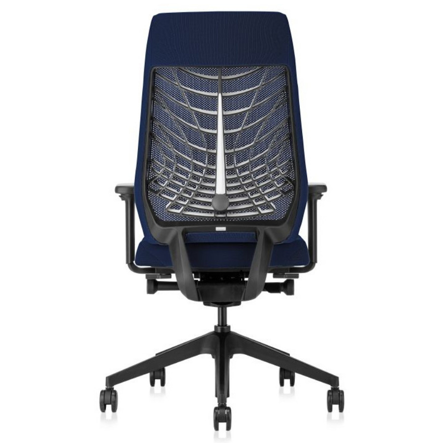 Interstuhl JOYCEis3 JC217 Bürostuhl mit Netzrücken Farbe kobaltblau Gestell schwarz - Rückansicht