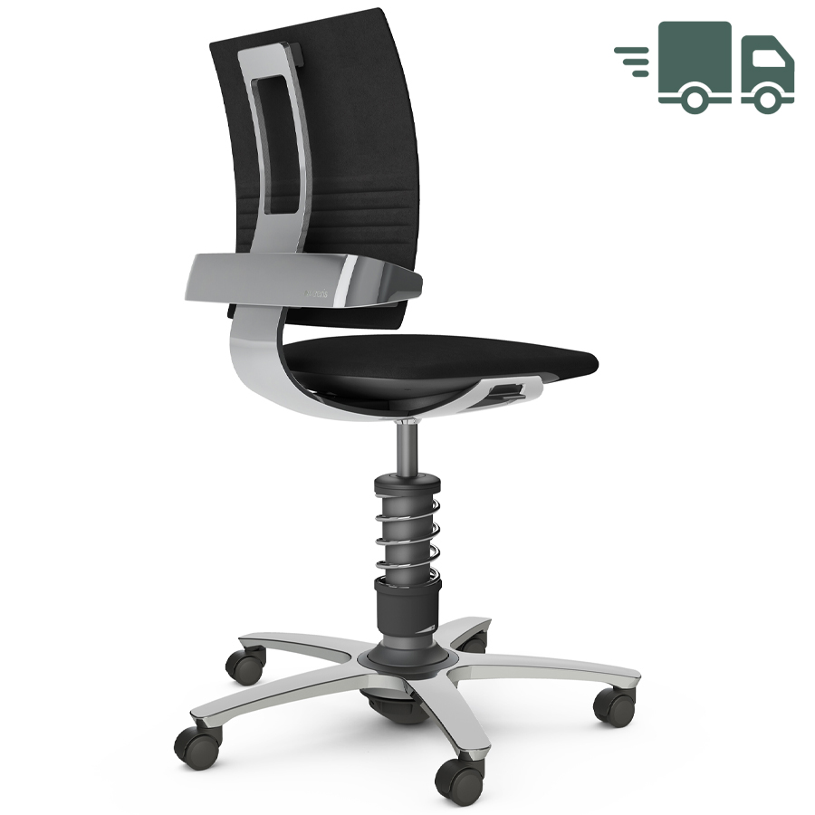 Aeris 3Dee Bürostuhl Mikrofaser schwarz Standard-Feder - Gestell/Feder hochglanz