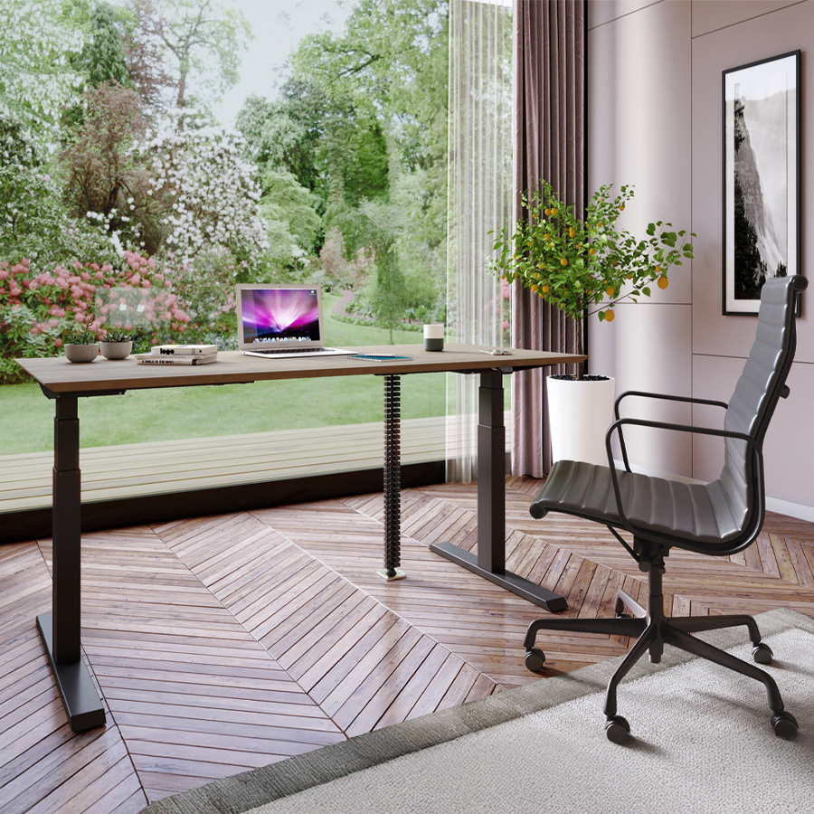 Actiforce Schreibtisch Steelforce SLS 670 PRO - Gestell schwarz - Platte Eiche natur - Beispielbild