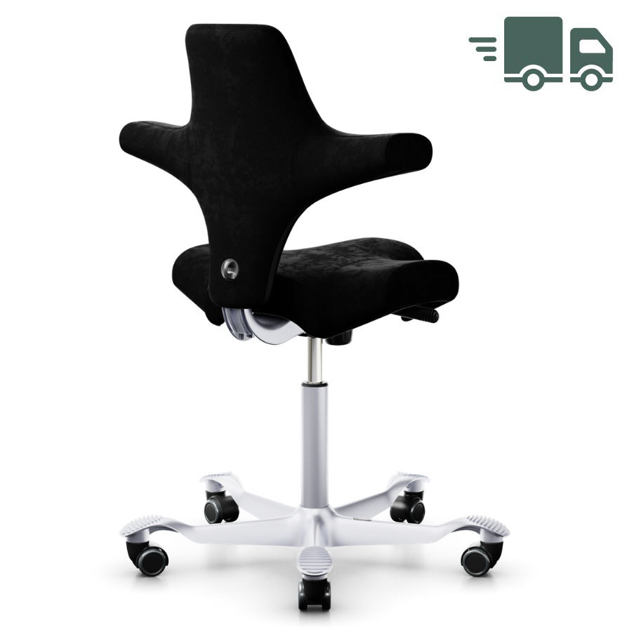 HAG CAPISCO 8106 Stoff Comfort+ schwarz mit Sattelsitz - Rückansicht