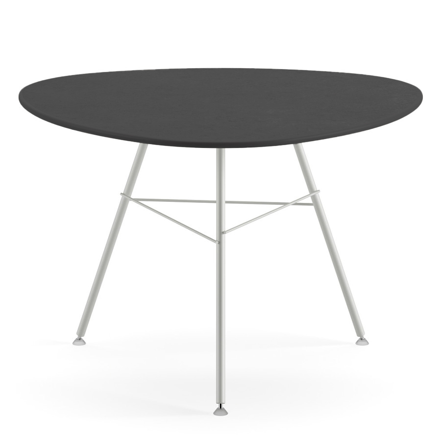 Arper LEAF 1829 Beistelltisch | Platte schwarz | Gestell Weiß