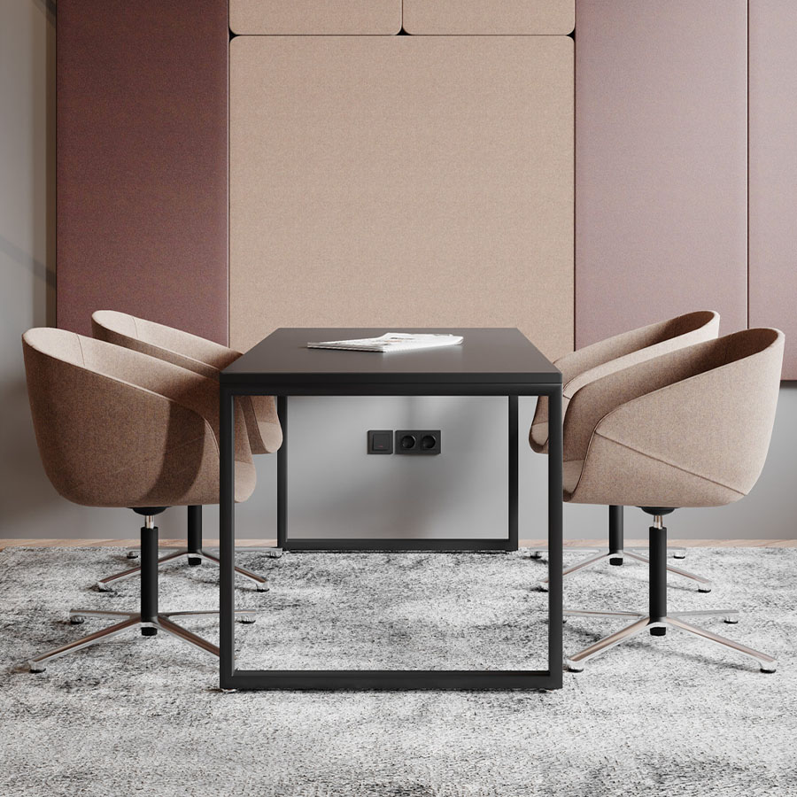 Bejot Oxco 4C Konferenzsessel Stoff Sawana SN17, Gestell verchromt