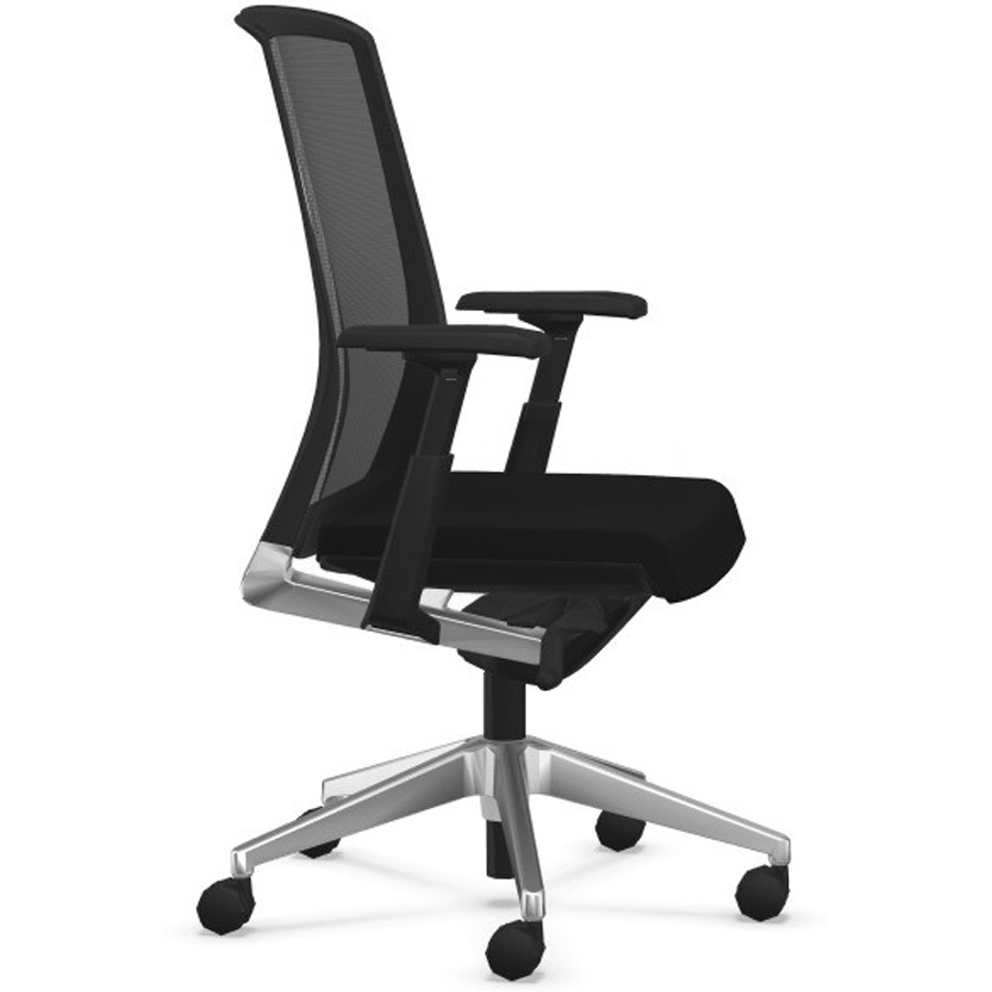 HAWORTH Very (Comfort 62) schwarz mit Netzrücken mit Gestell Alu glanz poliert