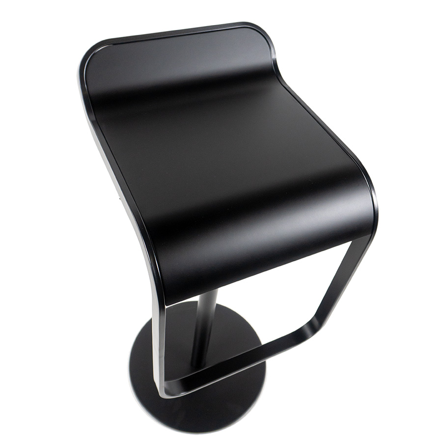 lapalma LEM S80 Barhocker | Sitz schwarz lackiert | Gasfeder chrom | Gestell schwarz