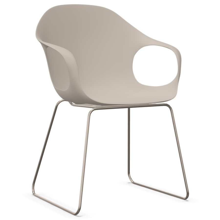 Kristalia ELEPHANT Stuhl beige mit Kufengestell beige - Frontansicht